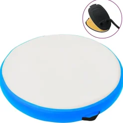 vidaXL Gymnastiekmat met pomp opblaasbaar 100x100x10 cm PVC blauw
