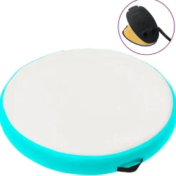 vidaXL Gymnastiekmat met pomp opblaasbaar 100x100x10 cm PVC groen