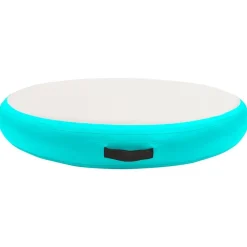 vidaXL Gymnastiekmat met pomp opblaasbaar 100x100x10 cm PVC groen