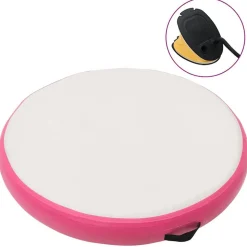 vidaXL Gymnastiekmat met pomp opblaasbaar 100x100x10 cm PVC roze