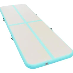 vidaXL Gymnastiekmat met pomp opblaasbaar 300x100x10 cm PVC groen