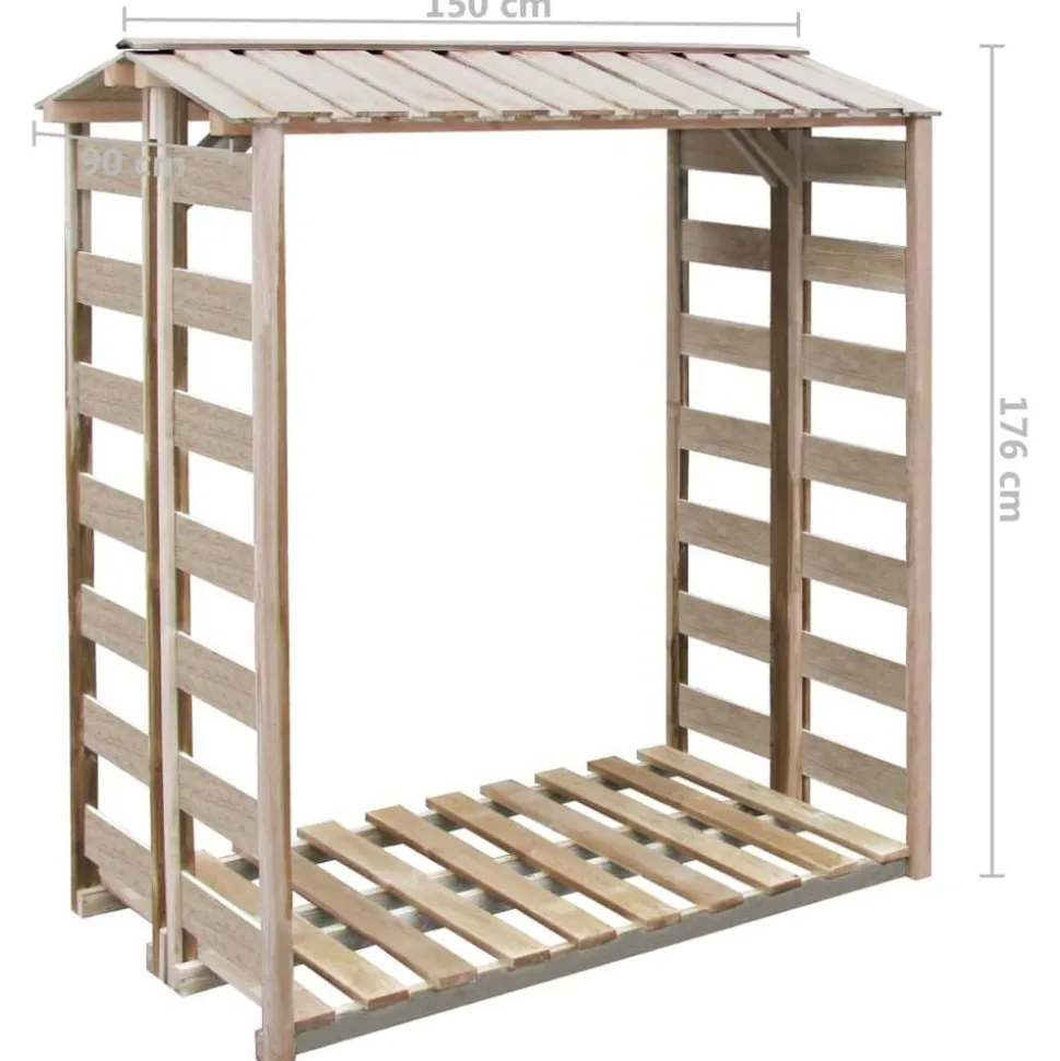 vidaXL Haardhoutopslag 150x90x176 cm geïmpregneerd grenenhout