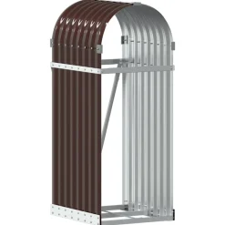 vidaXL Haardhoutopslag 40x45x100 cm gegalvaniseerd staal bruin