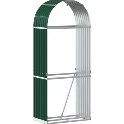 vidaXL Haardhoutopslag 80x45x190 cm gegalvaniseerd staal groen