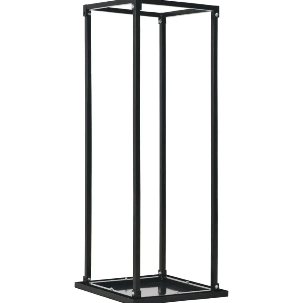 vidaXL Haardhoutrek met basis 37x37x113 cm staal zwart