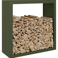 vidaXL Haardhoutrek 100x40x100 cm staal groen