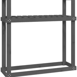 vidaXL Haardhoutrek 110x35x108,5 cm massief grenenhout grijs