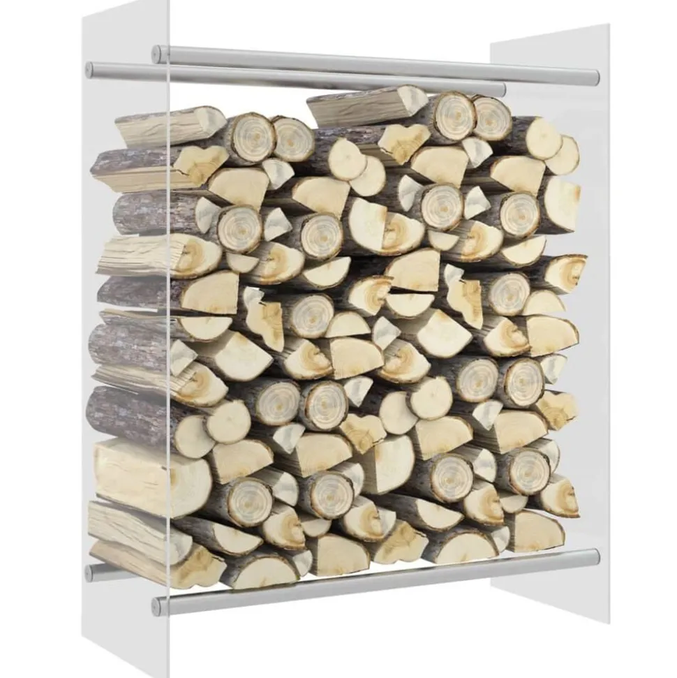 vidaXL Haardhoutrek 80x35x100 cm gehard glas transparant