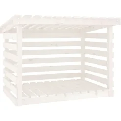 vidaXL Haardhoutrek 108x73x79 cm massief grenenhout wit