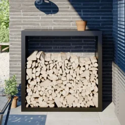 vidaXL Haardhoutrek 100x40x100 cm staal zwart