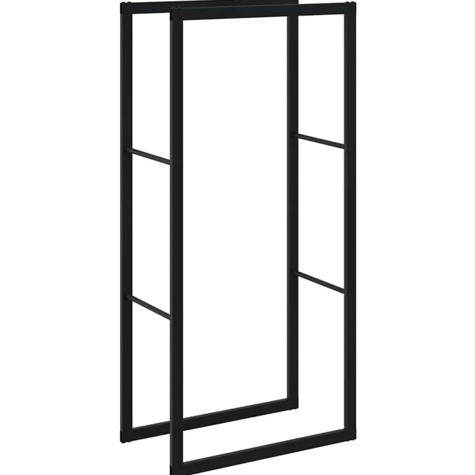 vidaXL Haardhoutrek 55x30x116 cm staal zwart