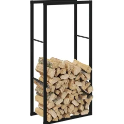 vidaXL Haardhoutrek 55x30x116 cm staal zwart