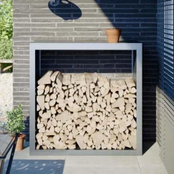 vidaXL Haardhoutrek 100x40x100 cm gegalvaniseerd staal