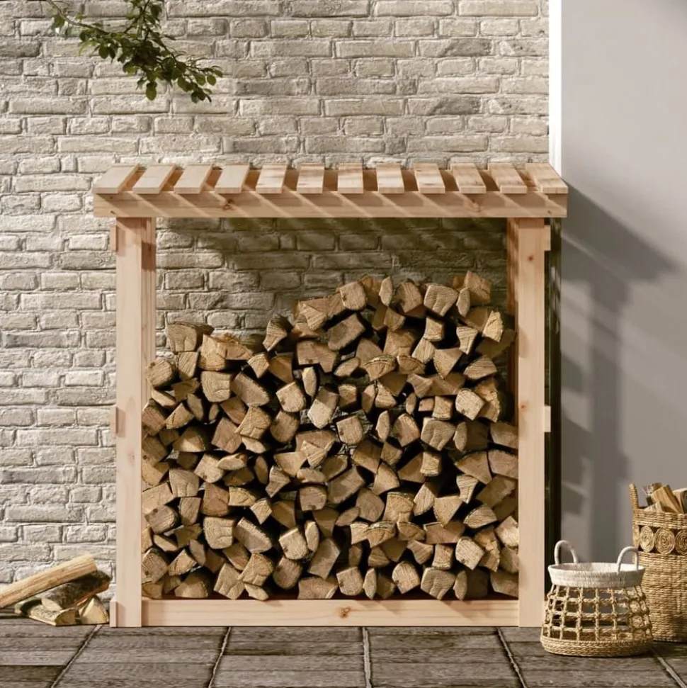 vidaXL Haardhoutrek 108x64,5x109 cm massief grenenhout