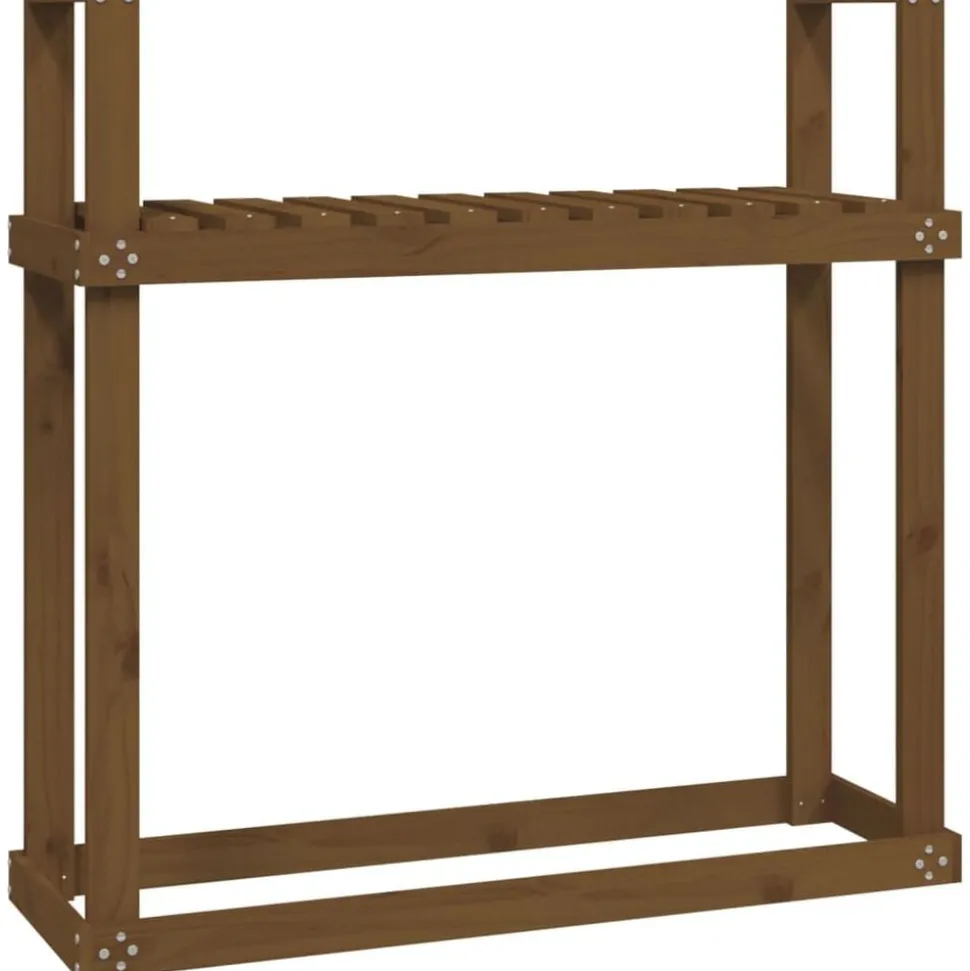 vidaXL Haardhoutrek 110x35x108,5 cm massief grenenhout honingbruin
