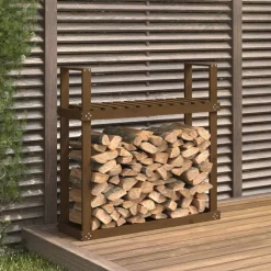 vidaXL Haardhoutrek 110x35x108,5 cm massief grenenhout honingbruin