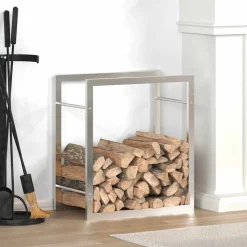 vidaXL Haardhoutrek 50x28x56 cm roestvrij staal