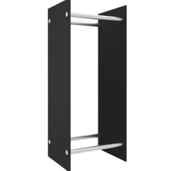 vidaXL Haardhoutrek 40x35x100 cm gehard glas zwart