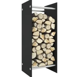 vidaXL Haardhoutrek 40x35x100 cm gehard glas zwart