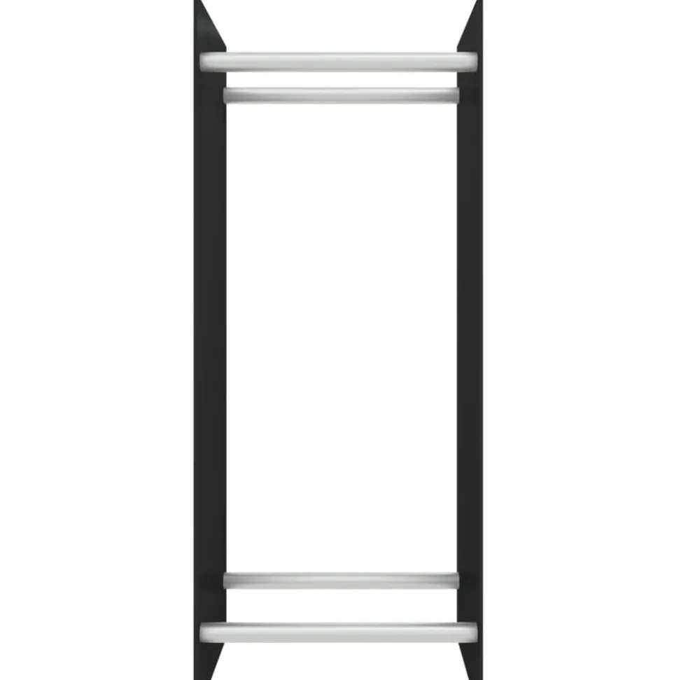 vidaXL Haardhoutrek 40x35x100 cm gehard glas zwart
