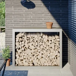 vidaXL Haardhoutrek 100x40x80 cm roestvrij staal