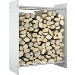 vidaXL Haardhoutrek 80x35x100 cm gehard glas wit