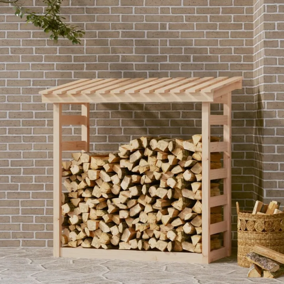 vidaXL Haardhoutrek 108x64,5x110 cm massief grenenhout