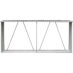 vidaXL Haardhoutschuur 330x84x152 cm gegalvaniseerd staal grijs