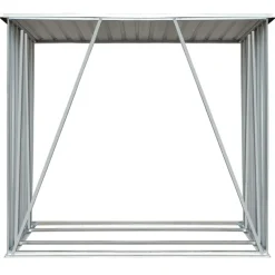 vidaXL Haardhoutschuur 163x83x154 cm gegalvaniseerd staal bruin