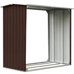 vidaXL Haardhoutschuur 172x91x154 cm gegalvaniseerd staal bruin