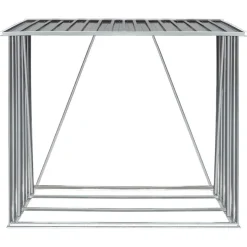 vidaXL Haardhoutschuur 163x83x154 cm gegalvaniseerd staal grijs