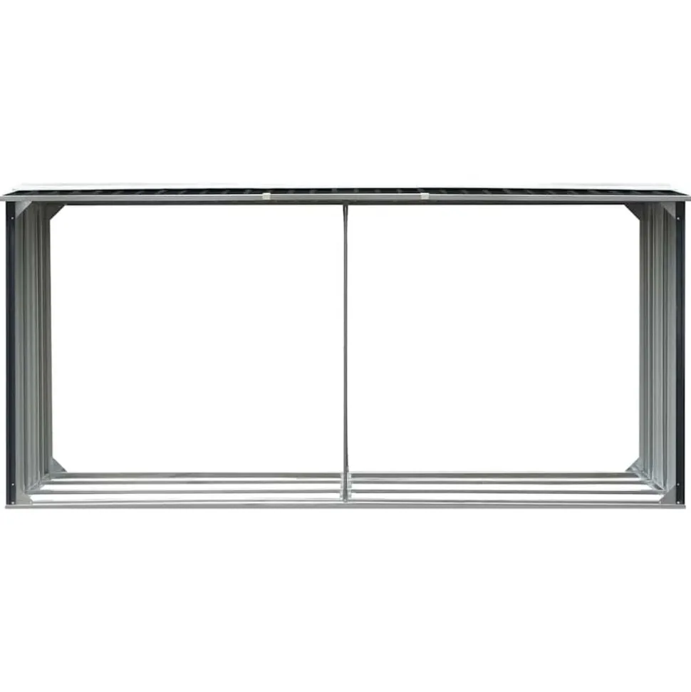 vidaXL Haardhoutschuur 330x92x153 cm gegalvaniseerd staal antraciet