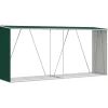 vidaXL Haardhoutschuur 330x84x152 cm gegalvaniseerd staal groen