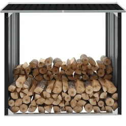 vidaXL Haardhoutschuur 172x91x154 cm gegalvaniseerd staal antraciet