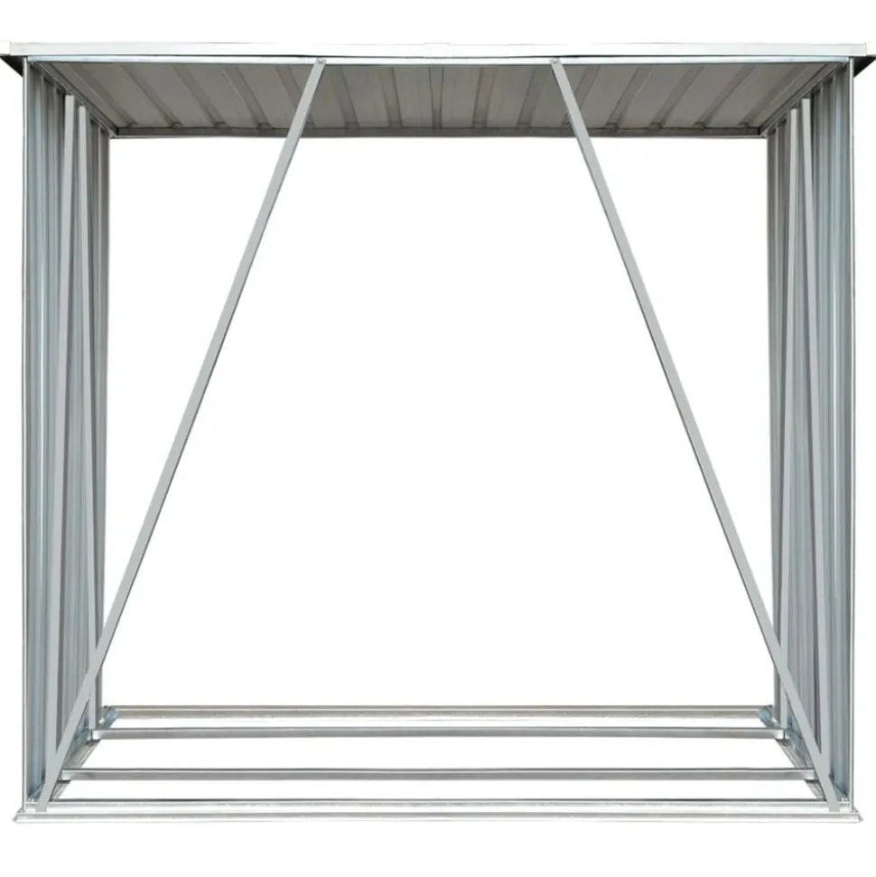 vidaXL Haardhoutschuur 163x83x154 cm gegalvaniseerd staal groen