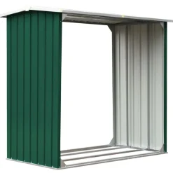 vidaXL Haardhoutschuur 172x91x154 cm gegalvaniseerd staal groen