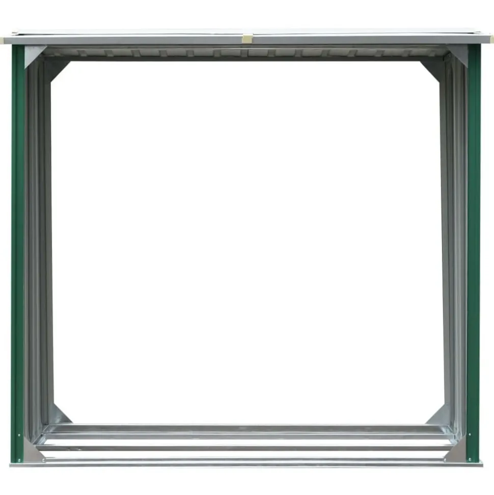 vidaXL Haardhoutschuur 172x91x154 cm gegalvaniseerd staal groen