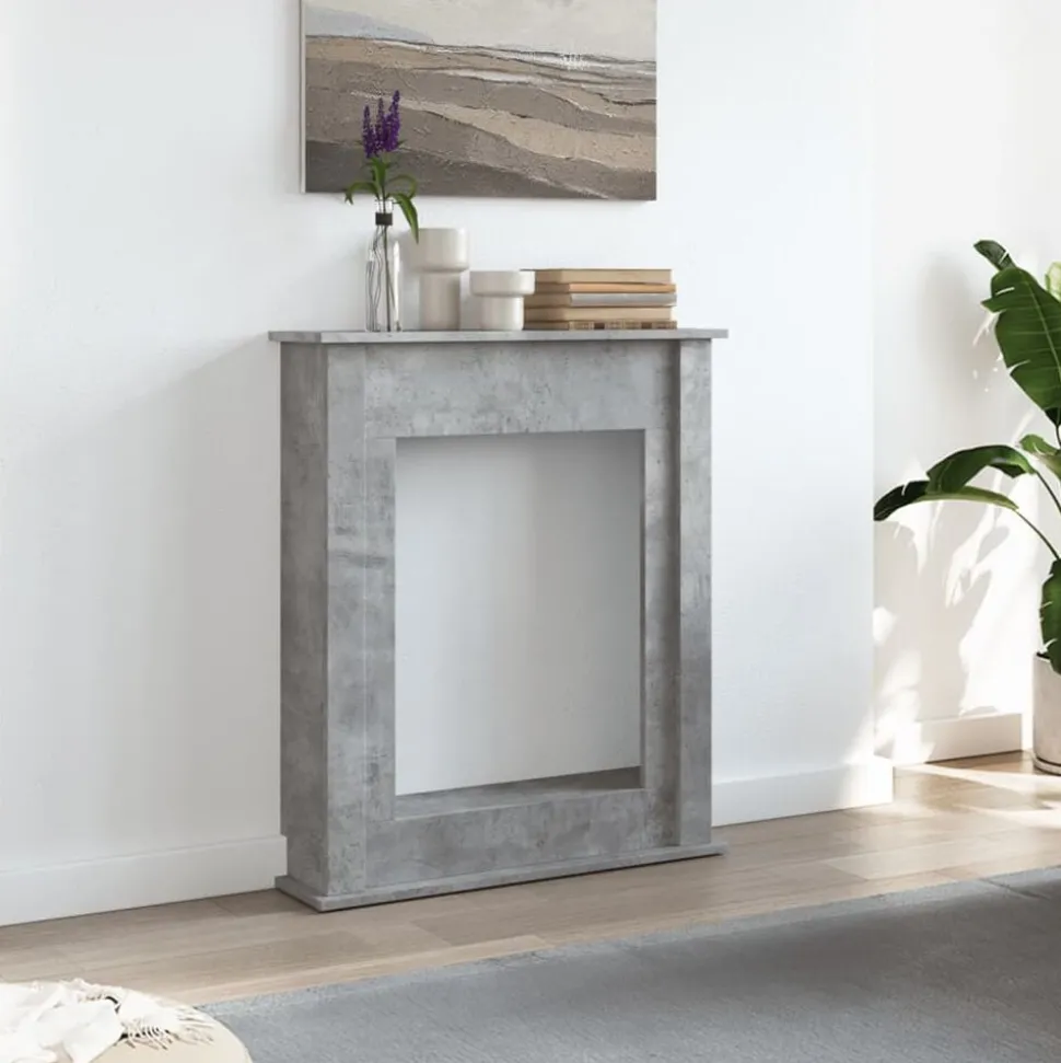 vidaXL Haardombouw 75x20x87,5 cm bewerkt hout betongrijs