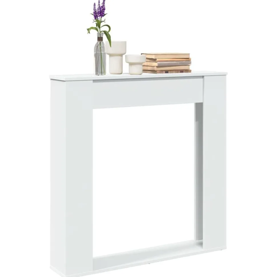 vidaXL Haardombouw 100x20x100 cm bewerkt hout wit