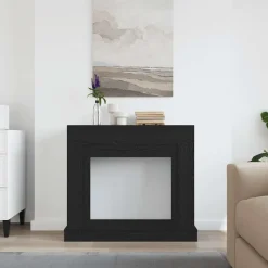 vidaXL Haardombouw 100x30x87,5 cm spaanplaat zwart eikenkleurig