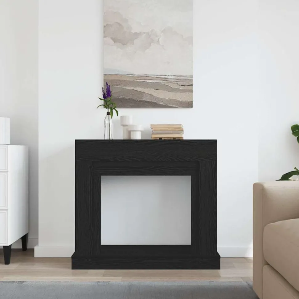vidaXL Haardombouw 100x30x87,5 cm spaanplaat zwart eikenkleurig