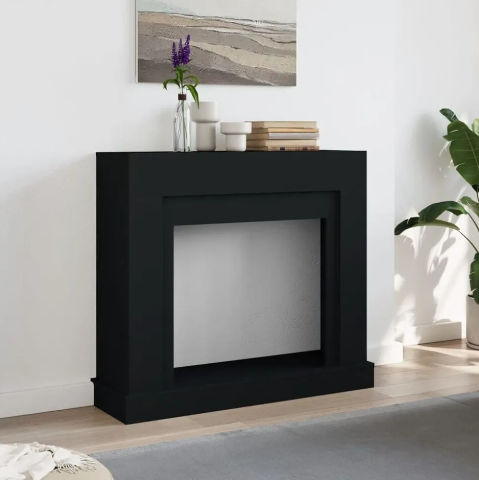 vidaXL Haardombouw 100x30x87,5 cm bewerkt hout zwart