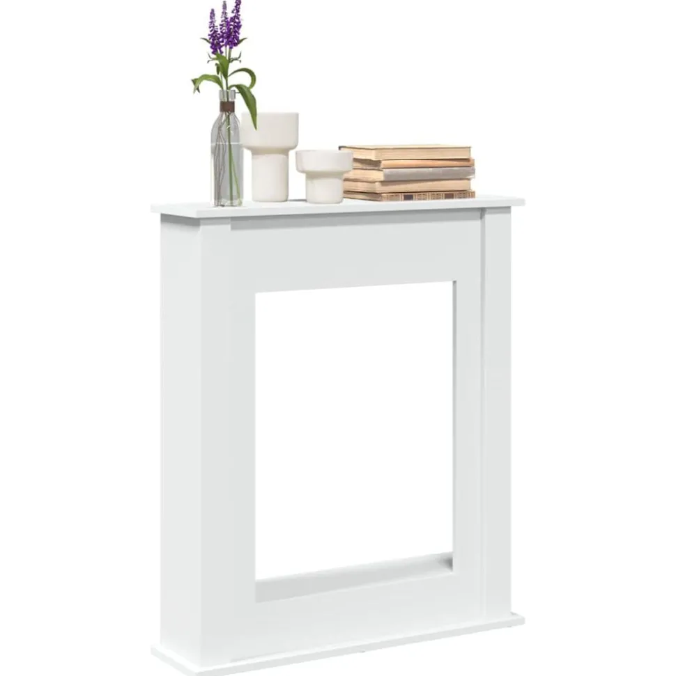 vidaXL Haardombouw 75x20x87,5 cm bewerkt hout wit