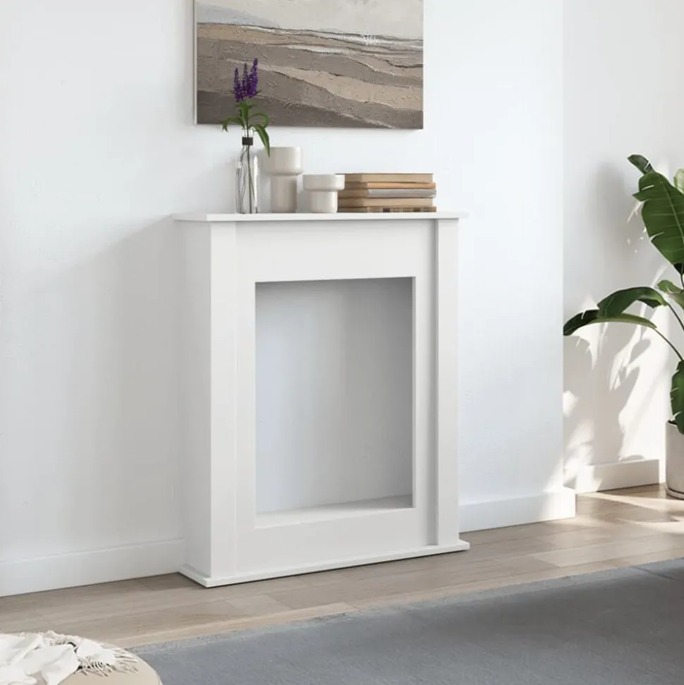 vidaXL Haardombouw 75x20x87,5 cm bewerkt hout wit