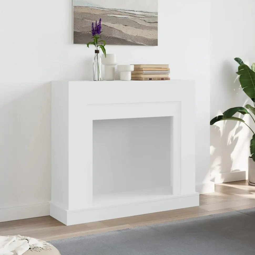 vidaXL Haardombouw 100x30x87,5 cm bewerkt hout wit