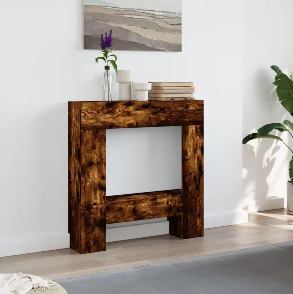 vidaXL Haardombouw 81x18x82 cm bewerkt hout gerookt eikenkleurig