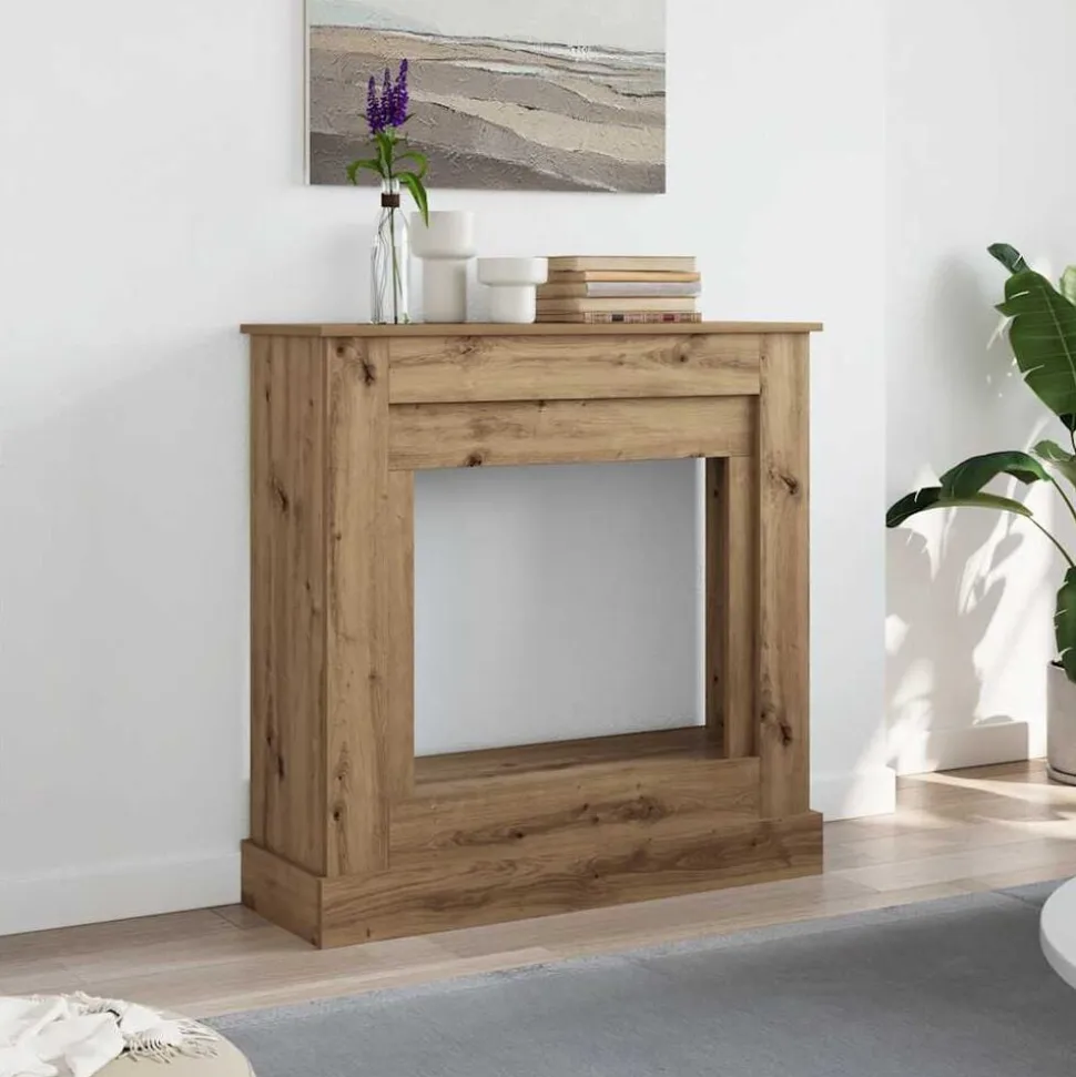 vidaXL Haardombouw 90x30x90 cm bewerkt hout artisanaal eikenkleurig