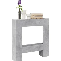 vidaXL Haardombouw 81x18x82 cm bewerkt hout betongrijs