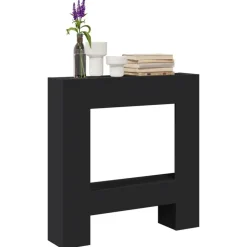 vidaXL Haardombouw 81x18x82 cm bewerkt hout zwart