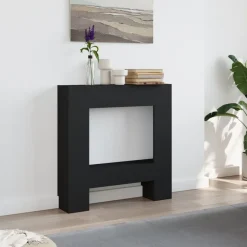 vidaXL Haardombouw 81x18x82 cm bewerkt hout zwart